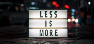 sign "Less is more" image for quote page