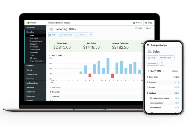 Online Back Office for Clover Terminal